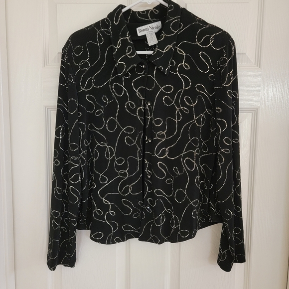 Vintage Ronni Nicole Glitter Swirl Open Back Jacket - Picture 1 of 6